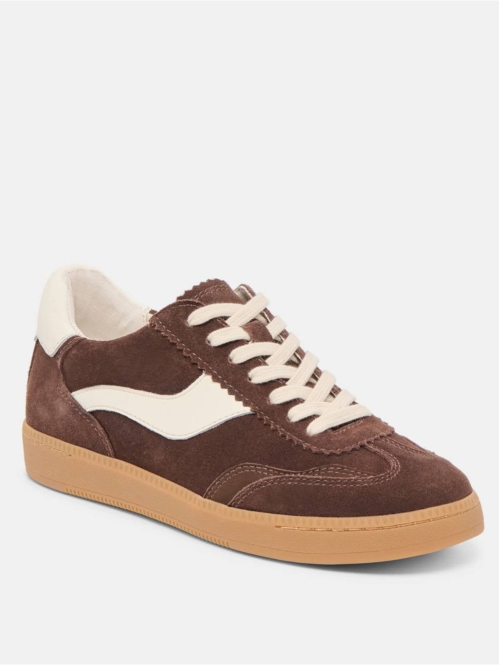 Women’s Dolce Vida Brown Suede Sneakers with Cream Accents
